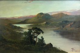JOEL OWEN (flourished 1892-1931) British Highland Loch Scene Oil on canvas Signed and dated 1917 59