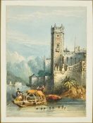 FREDERIC BOURGEOIS DE MERCEY (1803-1860) French Osola Bella-Lago Maggiore Watercolour Old label to