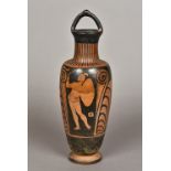 A Greek antique red figured attic vase Of slender ovoid form, with loop handle,