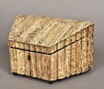 A 19th century antler cased box Of hinged canted form, standing on bun feet. 22.5 cm wide.