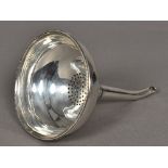 A George III silver wine funnel, hallmarked London 1790,