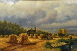 After HENRY H PARKER (1858-1930) British A Break From Harvest Oil on canvas Bears signature 75 x