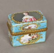 A 19th century enamel decorated desk box Of rectangular form,