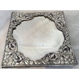An Art Nouveau silver mounted dressing table mirror, hallmarked Chester 1902,