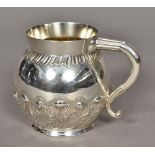 A Victorian silver mug, hallmarked London 1885,