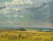 ROBERT KING (born 1936) British (AR) East Anglian Coastal Landscape Oil on board Signed 34 x 26 cm,