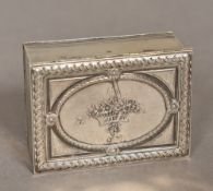 A 19th century Continental silver snuff box Of rectangular form,