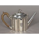 A George III silver teapot, hallmarked London 1796,