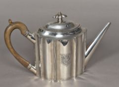 A George III silver teapot, hallmarked London 1796,