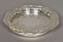 A Victorian Scottish silver coaster, hallmarked Edinburgh 1843,