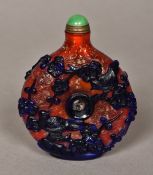 A Chinese Peking glass snuff bottle and