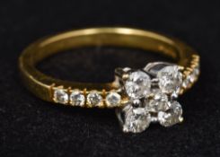 An 18 ct gold and diamond ring Centrall