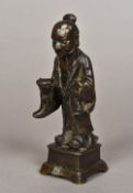 A Chinese Ming patinated bronze model of