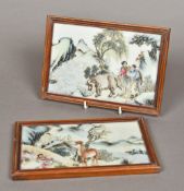 A pair of Chinese porcelain plaques