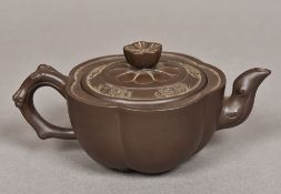 A Yixing pottery teapot