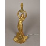 An Art Nouveau gilt bronze figural table