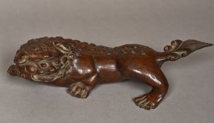 A late 19th century Chinese carved woode