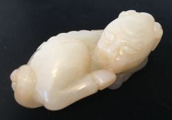 A Chinese carved jade temple lion Worke