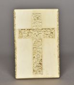 A 19th century Canton carved ivory card