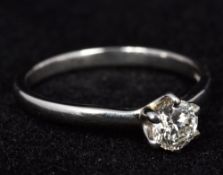 A platinum and 0.5 carat diamond set sol