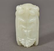 A 19th century Chinese carved celadon ja