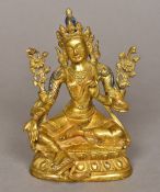 A gilt bronze model of Buddha Typically modelled seated,