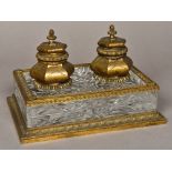 A Victorian gilt bronze mounted cut crys