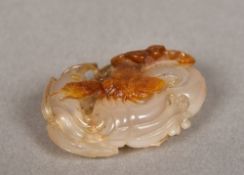 A Chinese carved agate pendant Worked w