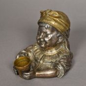 A Victorian silvered bronzed inkwell Fo