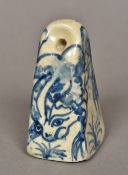 A Chinese blue and white porcelain seal