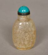 Two Chinese glass snuff bottles and stop