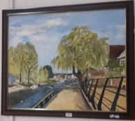 Down by the River, Ely, oil on board,