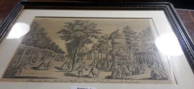 An 18th century coloured etching,