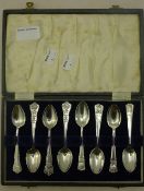 Nine George V Jubilee teaspoons by Pringle of London and Bond & Co of Sheffield 1934/35