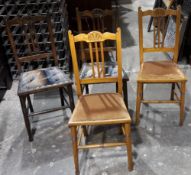 Four Victorian bedroom chairs