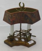 A French students lamp with hand painted marbled shade