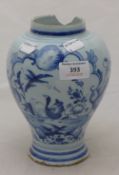 An 18th century Delft vase