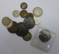 A quantity of silver and white metal coins