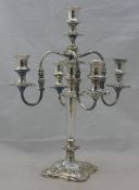 A Victorian silver plated candelabra