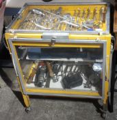 A comprehensive tool kit in a fitted trolley