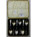 A cased set of silver teaspoons