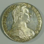 An Austrian Maria Theresa Thaler (coin) dated 1780