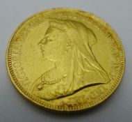 A Victorian sovereign,