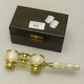 A pair of mother-of-pearl opera glasses,