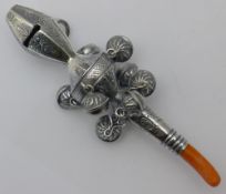 A silver rattle