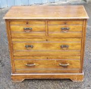 A Victorian ash chest of drawers