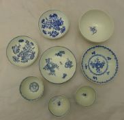 A quantity of Worcester blue and white tea bowls and saucers
