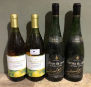 Chardonnay Vin De Pays D'Oc, 1994, two bottles and Jean-Pierre Girardeau Coteaux du Layon, 1995,