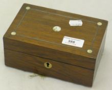 A Victorian rosewood jewellery box, etc.
