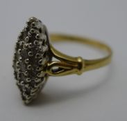An unmarked gold diamond ring